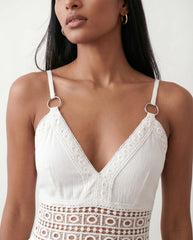 Openwork Crochet Midi Dress