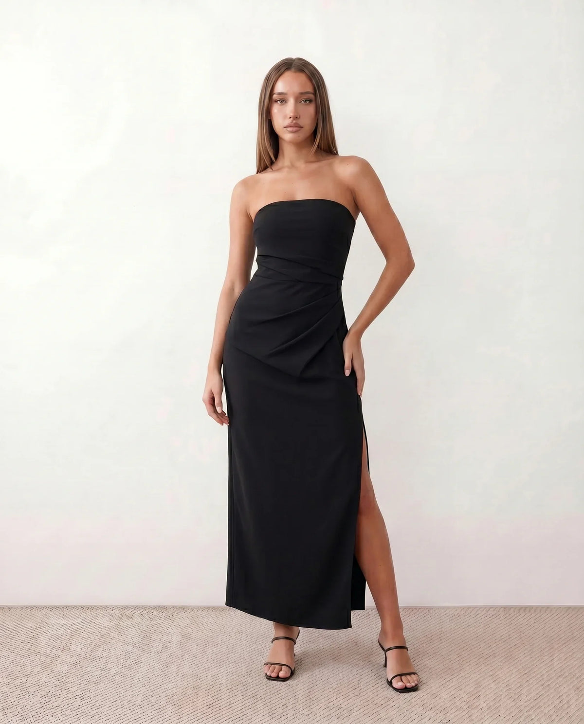 Lucia Strapless Square Neck Maxi Dress