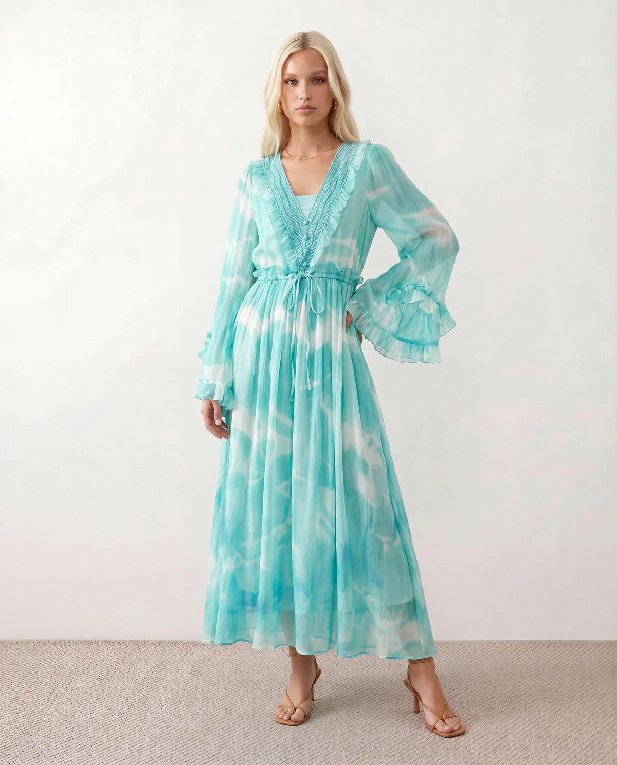 Mina V-Neck A-Line Maxi Dress