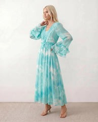 Mina V-Neck A-Line Maxi Dress