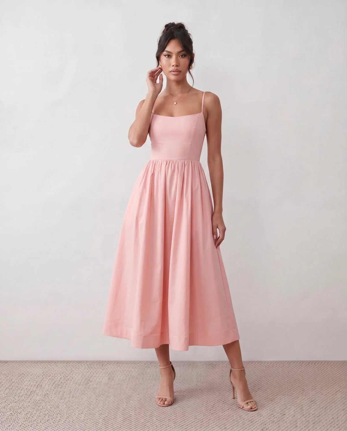 Corset Spaghetti Low Back Midi