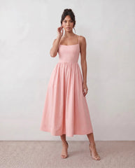 Corset Spaghetti Low Back Midi