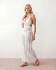 Piper Halter V-Neck Maxi Dress