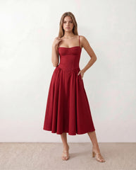 Corset Sweetheart Midi Dress