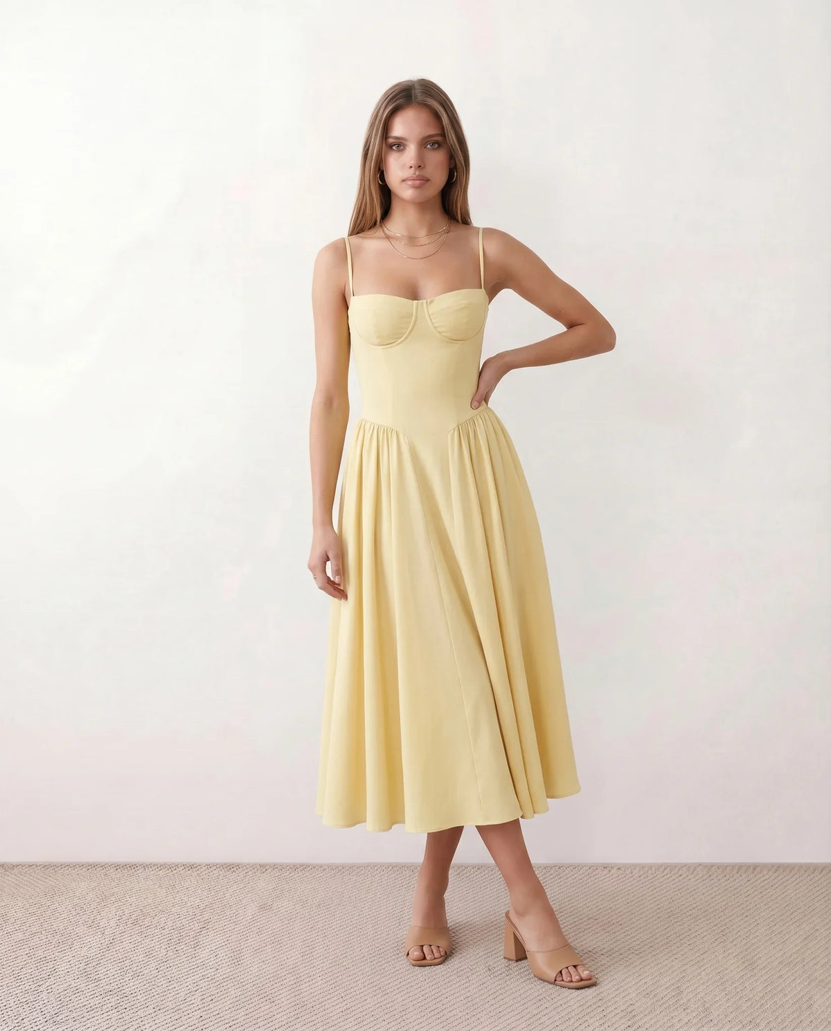 Corset Sweetheart Midi Dress