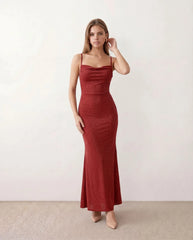 Siegrid Mermaid Cowl Neck Maxi Dress