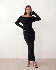 Iustina Off-Shoulder Fitted Maxi Dress