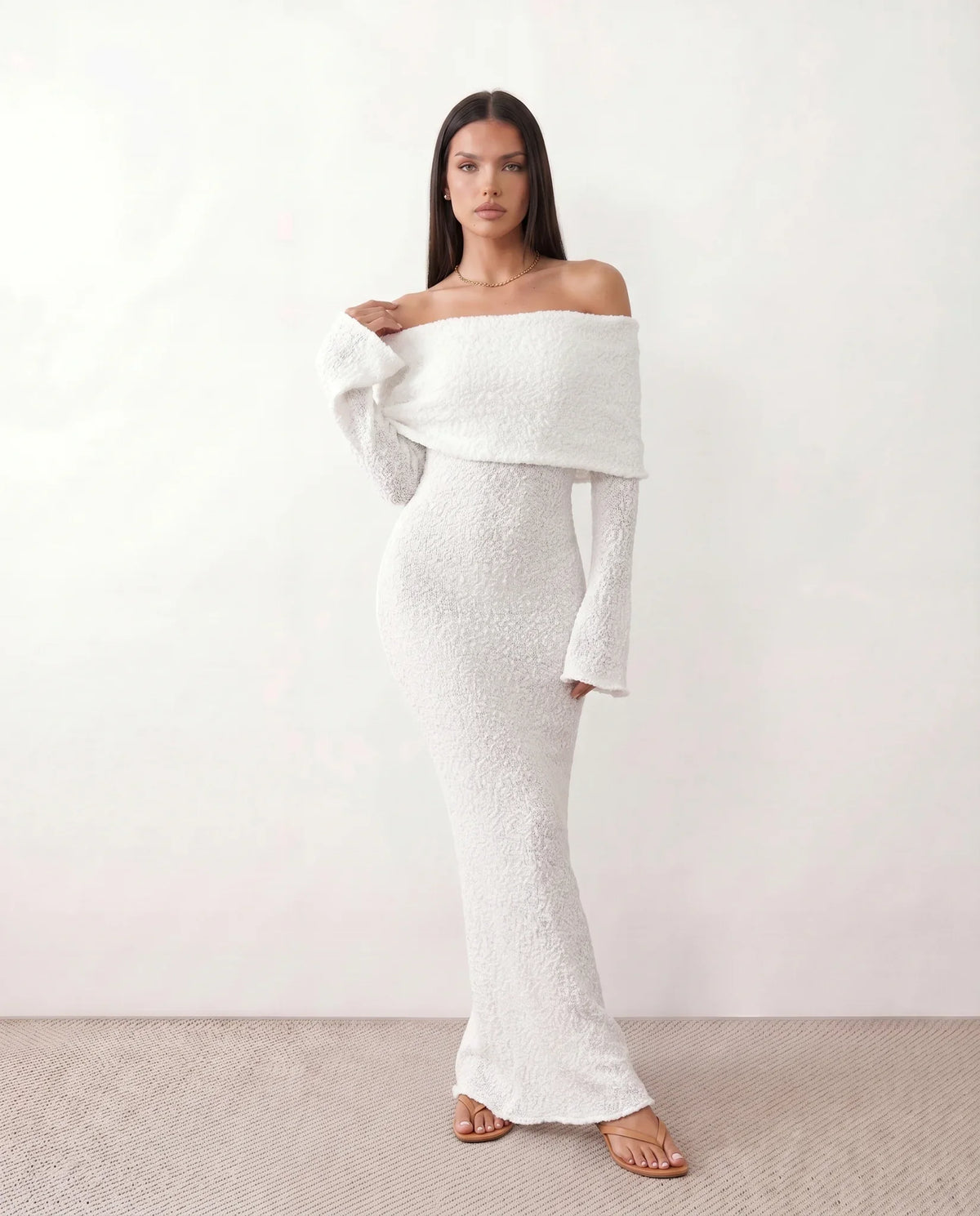 Iustina Off-Shoulder Fitted Maxi Dress