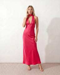 Halter Cowl Neck Maxi