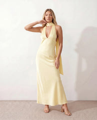 Halter Cowl Neck Maxi