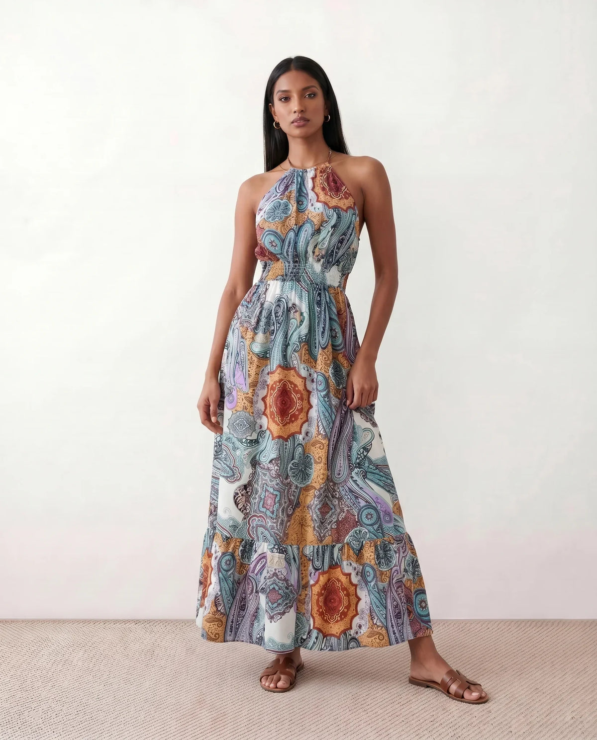 Pierina Halter Backless Maxi Dress