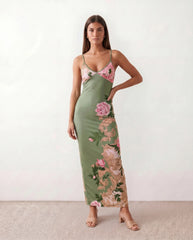 Milota V-Neck Low Back Maxi Dress