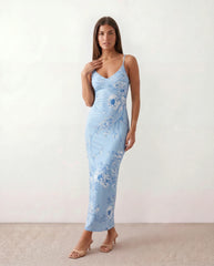 Milota V-Neck Low Back Maxi Dress