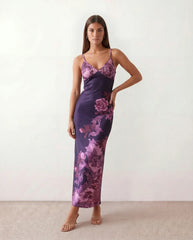 Milota V-Neck Low Back Maxi Dress