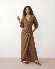 Nelida Tie Back Maxi Dress with Front Slit
