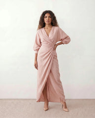 Nelida Tie Back Maxi Dress with Front Slit