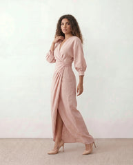 Nelida Tie Back Maxi Dress with Front Slit