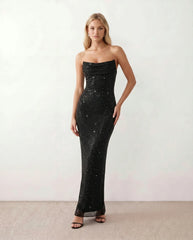 Izabela Strapless Square Neck Maxi Dress