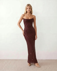 Izabela Strapless Square Neck Maxi Dress