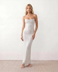 Izabela Strapless Square Neck Maxi Dress