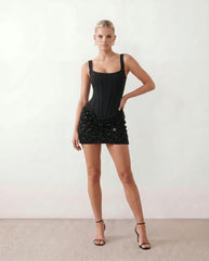 Sequin Corset Basque Mini Dress