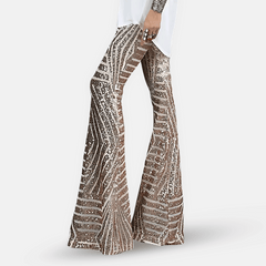 High-Waisted Sequin Trousers