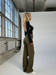 High-Waisted Straight-Leg Trousers