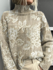 Alicia | Vintage Floral Turtleneck Sweater