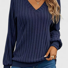 Celestinah | Cozy Ribbed V-Neck Sweater