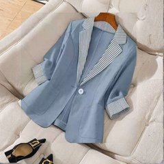 Juniper | Polished Striped Contrast Blazer