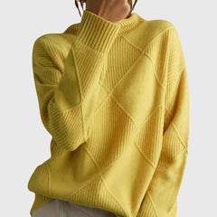 Angela | Geometric Turtleneck Sweater