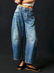 High-Waisted Denim Jeans