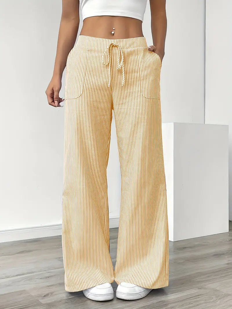 Wide Striped Trousers