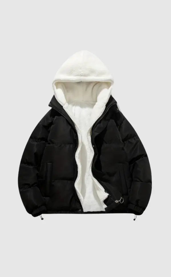 Genevieve | Cropped Shawl-Collar Puffer Jacket