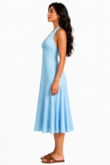 Floral Halterneck Midaxi Dress in Blue Print