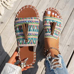 Victoria Lane Boho Tassel Slide Sandals