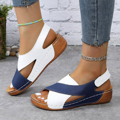 Camila Torres Wedge Color-Block Slingback Sandals