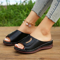 Brenda Wedge Perforated Sandals