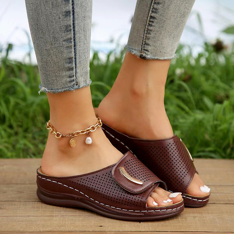 Brenda Wedge Perforated Sandals
