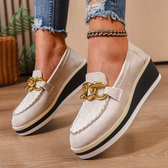 Alessandra Wells Platform Chain Detail Loafers