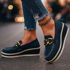 Alessandra Wells Platform Chain Detail Loafers