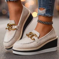 Alessandra Wells Platform Chain Detail Loafers