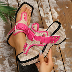 Amelia Platform Button-Detail Sandals