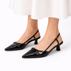 Lucia Marsh Patent Slingback Heels