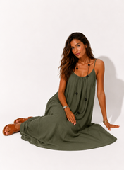Women's Strapless Backless Long Loose Home Dress Comfortable Sleepwear Casual Maxi Dress