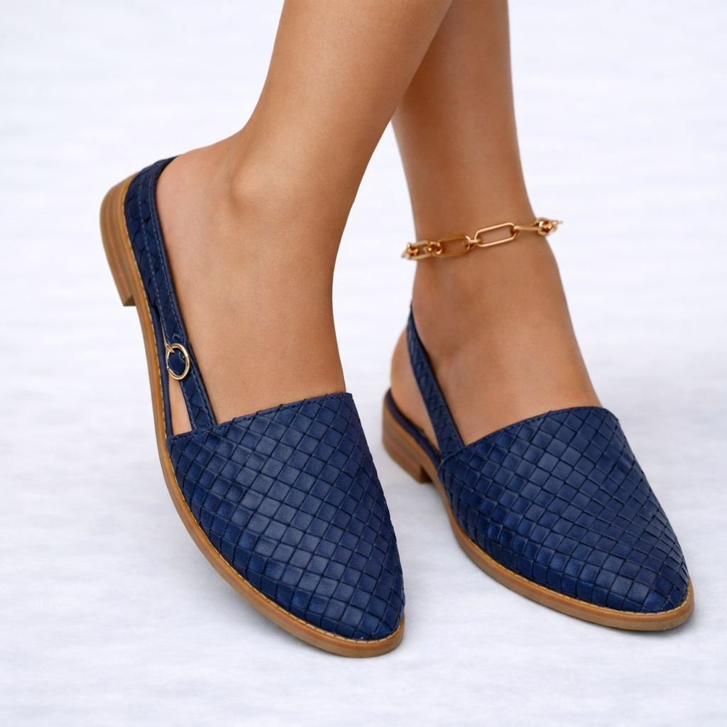 Valentina Vegan-Leather Slingback Flats