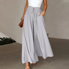 High-Waisted Drawstring Trousers
