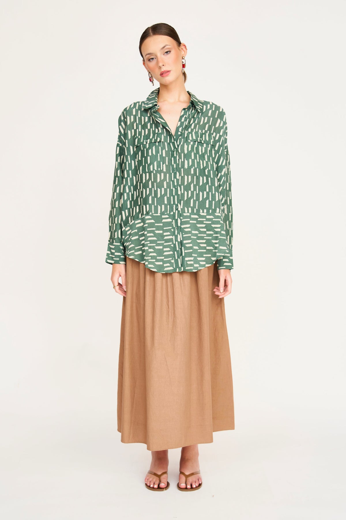 Kyoto Shirt in Verdure Rainfall