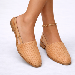 Valentina Vegan-Leather Slingback Flats