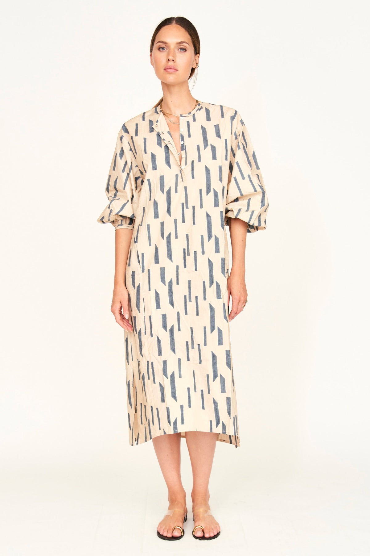 Kona Caftan in Parchment Rainfall